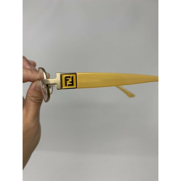 FENDI Eyeglasses F905 Frame 52 [] 19 130 Matte Gold/ Yellow Italy - Picture 5 of 12